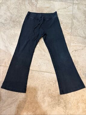 Brandy Melville Black Flared Track Pants with Drawstring